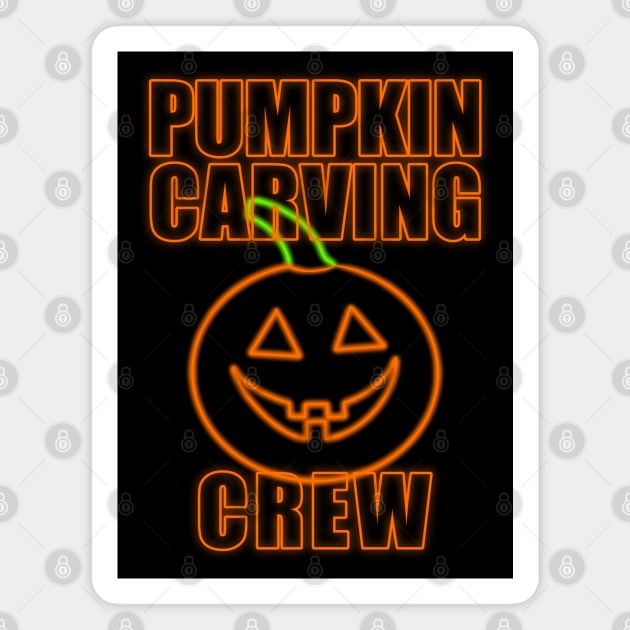 Pumpkin Carving Crew - Neon Glow Magnet by That5280Lady